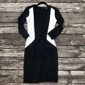 MANGO Suit Ponte Color Block Sheath Dress